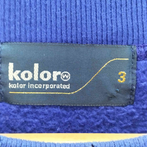 カラー kolor ダメージ加工 フロントプリント クルーネックスウェット レディース JPN:3
