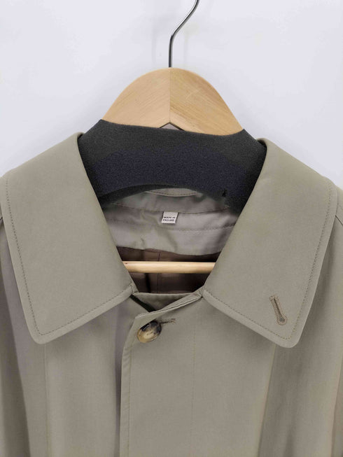 バーバリーロンドン BURBERRY LONDON MADE IN ENGLAND ノバチェックライナー付き 比翼ステンカラーコート 玉虫 本国 メンズ 50