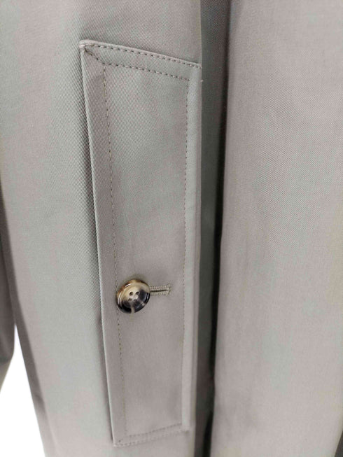 バーバリーロンドン BURBERRY LONDON MADE IN ENGLAND ノバチェックライナー付き 比翼ステンカラーコート 玉虫 本国 メンズ 50