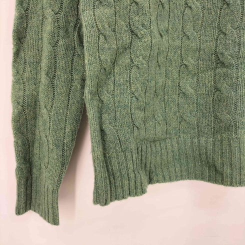 ポロラルフローレン POLO RALPH LAUREN 現行タグ ポニー刺繍 ウールカシミヤ Vネック ケーブルニット メンズ import:S