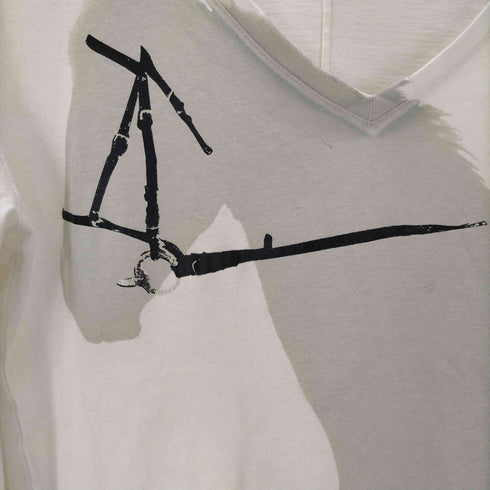 ブラックバレットバイニールバレット BLACKBARRETT by neil barrett 00S ホース 馬 プリント Vネック L/S Tシャツ メンズ 2