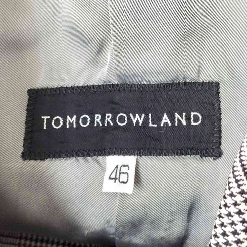 トゥモローランド TOMORROWLAND グレンチェック 比翼ステンカラーコート メンズ JPN:46