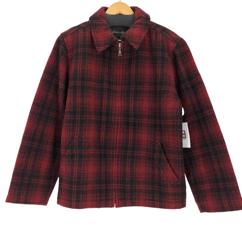 エディーバウアー Eddie Bauer ウール チェック ジップアップジャケット メンズ JPN:XS