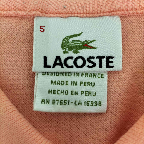 ラコステ LACOSTE PERU製 ワンポイントロゴ刺繍 S/S 鹿の子ポロシャツ メンズ 5