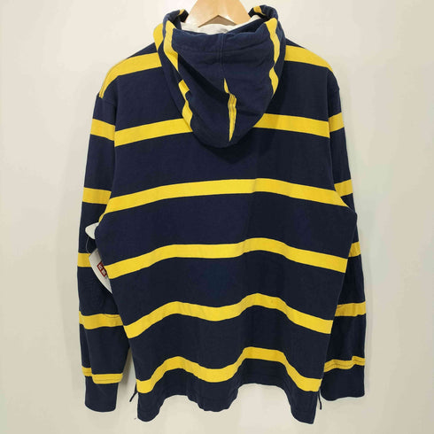 ポロバイラルフローレン Polo by RALPH LAUREN CUSTOM FIT ポニー刺繍 フーデッド ボーダー ラガーシャツ メンズ import:XL