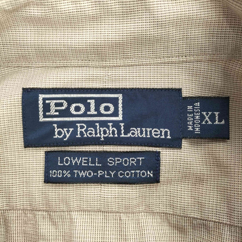 ポロバイラルフローレン Polo by RALPH LAUREN 90S LOWELL SPORT ポニー刺繍 L/S シャツ メンズ import:XL