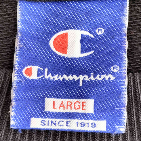 チャンピオン Champion 90s USA製 青タグ ロゴ刺繍 前V クルーネックスウェット ボックスシルエット メンズ import:L