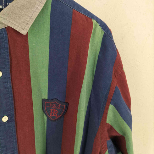 ポロバイラルフローレン Polo by RALPH LAUREN 90S ストライプ プルオーバーシャツ メンズ XXL