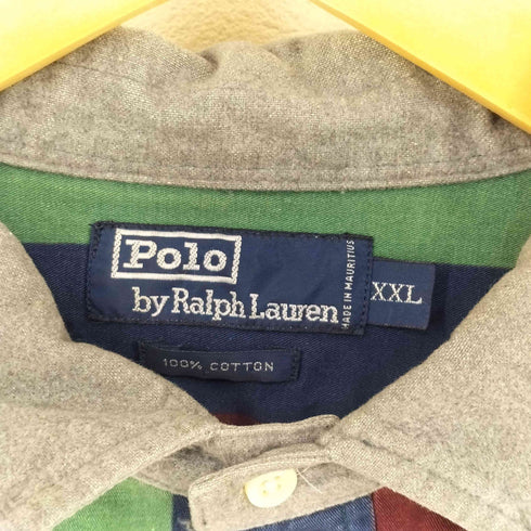 ポロバイラルフローレン Polo by RALPH LAUREN 90S ストライプ プルオーバーシャツ メンズ XXL