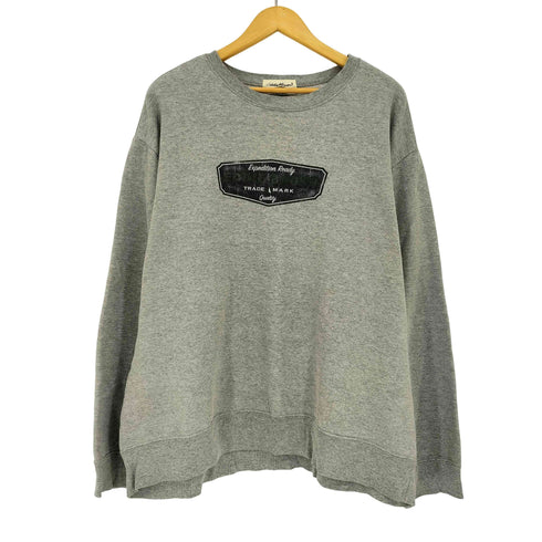 エディーバウアー Eddie Bauer 90-00s USA製 白タグ プリント クルーネックスウェット メンズ import:XXL