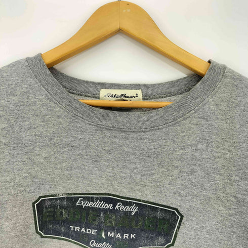 エディーバウアー Eddie Bauer 90-00s USA製 白タグ プリント クルーネックスウェット メンズ import:XXL