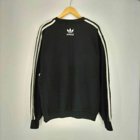 アディダス adidas 80-90s 万国旗タグ トレフォイルロゴ刺繍 3ライン クルーネックスウェット メンズ