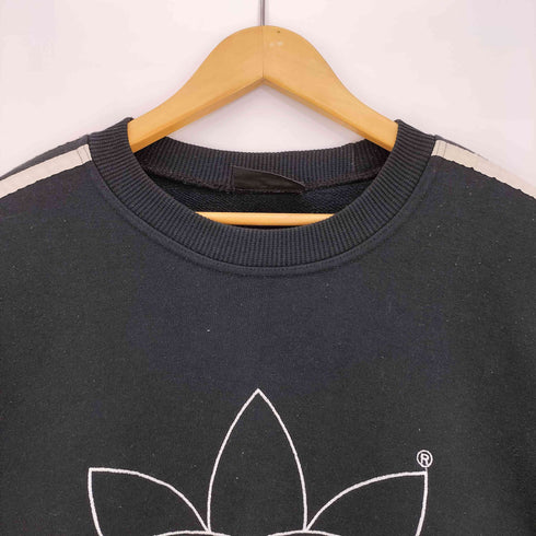 アディダス adidas 80-90s 万国旗タグ トレフォイルロゴ刺繍 3ライン クルーネックスウェット メンズ