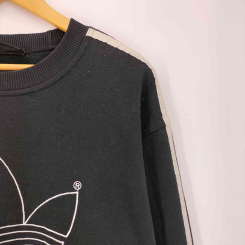 アディダス adidas 80-90s 万国旗タグ トレフォイルロゴ刺繍 3ライン クルーネックスウェット メンズ