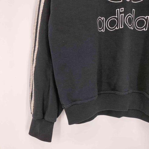 アディダス adidas 80-90s 万国旗タグ トレフォイルロゴ刺繍 3ライン クルーネックスウェット メンズ