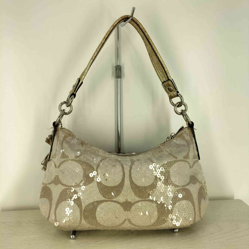 コーチ COACH Poppy ポピー スパンコール シグネチャー ショルダー バック レディース