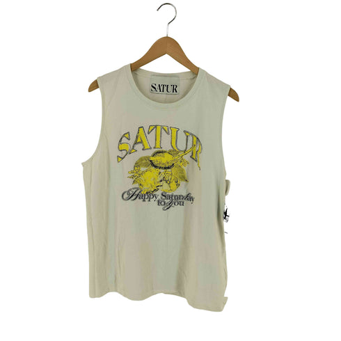 SATUR Citron Summer Graphic スリーブレストップ import メンズ