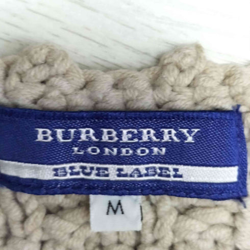 バーバリーブルーレーベル BURBERRY BLUE LABEL かぎ編み リボン 半袖ニット レディース import:M