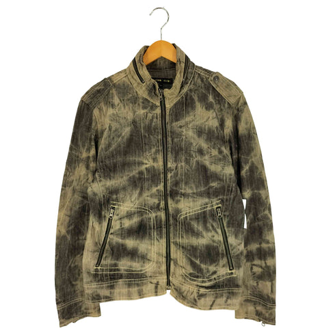 VENTINA 襟ジップ 丸ポケ ケミカル加工 多連ジップ デニムジャケット Y2K メンズ LL