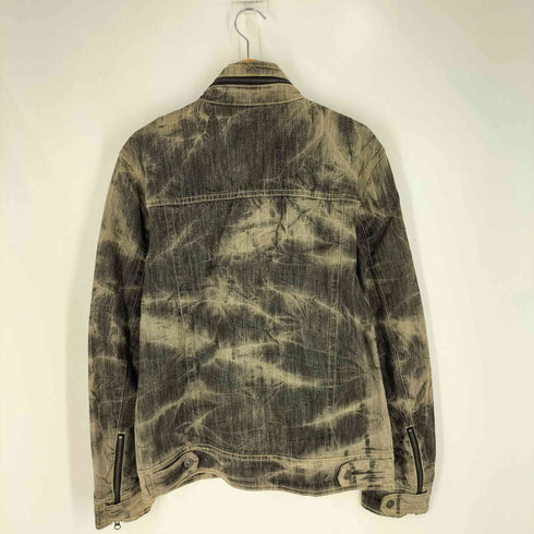 VENTINA 襟ジップ 丸ポケ ケミカル加工 多連ジップ デニムジャケット Y2K メンズ LL