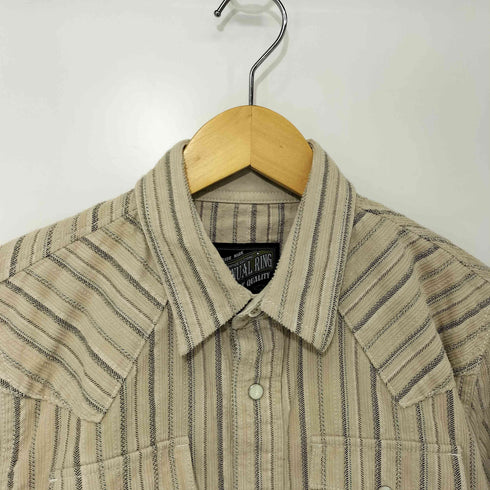 ANNUAL RING Vintage コットン100 ストライプ ウエスタンシャツ メンズ import:S