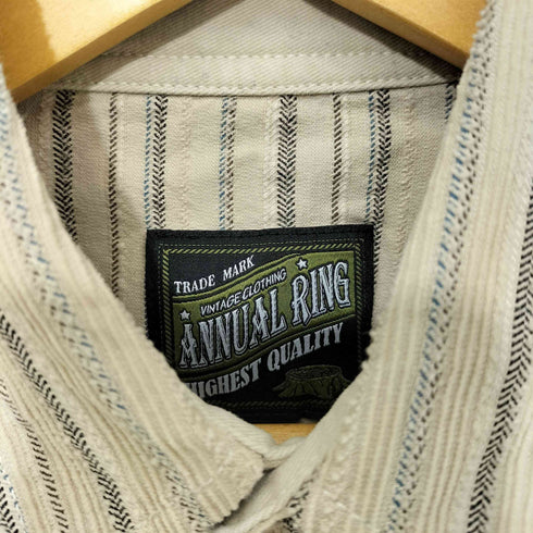 ANNUAL RING Vintage コットン100 ストライプ ウエスタンシャツ メンズ import:S