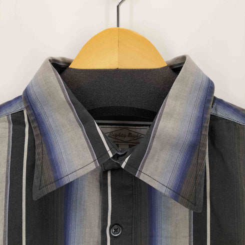 Eighty Eight シャドーストライプ マチ付き コットンシャツ メンズ JPN:XL