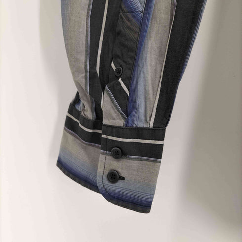 Eighty Eight シャドーストライプ マチ付き コットンシャツ メンズ JPN:XL