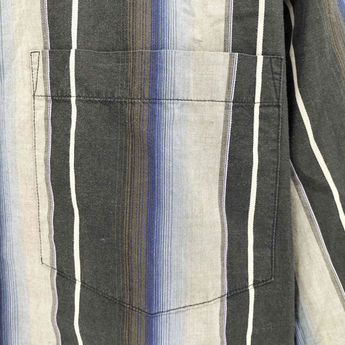 Eighty Eight シャドーストライプ マチ付き コットンシャツ メンズ JPN:XL