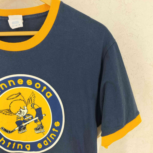 ポートカンパニー PORT&COMPANY アイスホッケー プリント リンガーTシャツ メンズ M