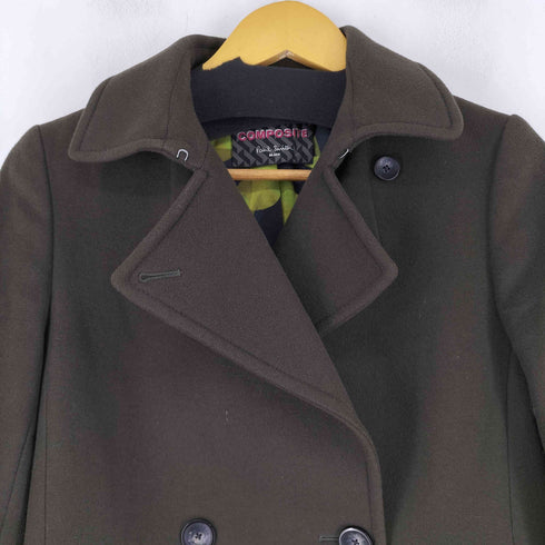 ポールスミスブラック Paul Smith BLACK COMPOSITE カシミヤ混 ピーコート WOOL&CASHMERE レディース US:38