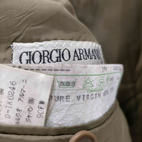 ジョルジオアルマーニ Giorgio Armani 90S 90AW イタリア製 PURE VIRGIN WOOL バージンウール 織り ヘリンボーン 2B テーラード ジャケット メンズ EUR:44