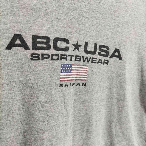 ABC USA USA製 袖裾シングル両面プリントクルーネックTシャツ Y2K レディース S