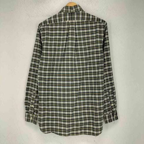 ラルフローレン RALPH LAUREN 90-00S CUSTOM FIT スリランカ製 ロゴ刺繍 チェック ボタンダウンシャツ メンズ import:S