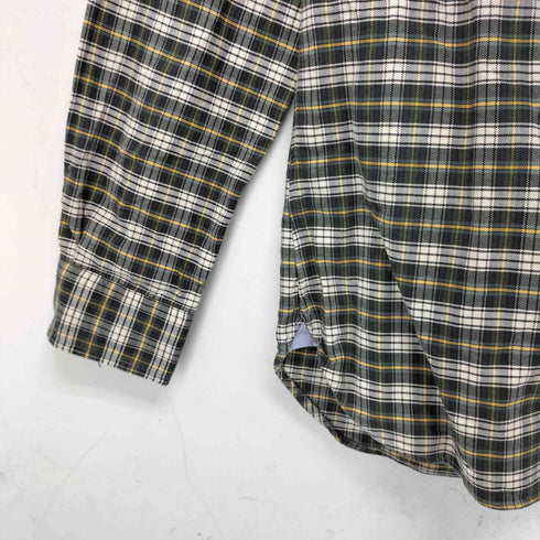 ラルフローレン RALPH LAUREN 90-00S CUSTOM FIT スリランカ製 ロゴ刺繍 チェック ボタンダウンシャツ メンズ import:S