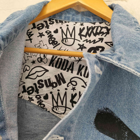 MONSTER 両面プリント デニムジャケット メンズ L