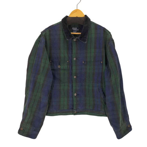 ポロバイラルフローレン Polo by RALPH LAUREN 90s USA製 襟コーデュロイ ブラックウォッチ トラッカージャケット メンズ import:L