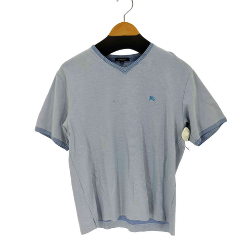 バーバリーロンドン BURBERRY LONDON ロゴ刺繍VネックS/S Tシャツ メンズ import:M