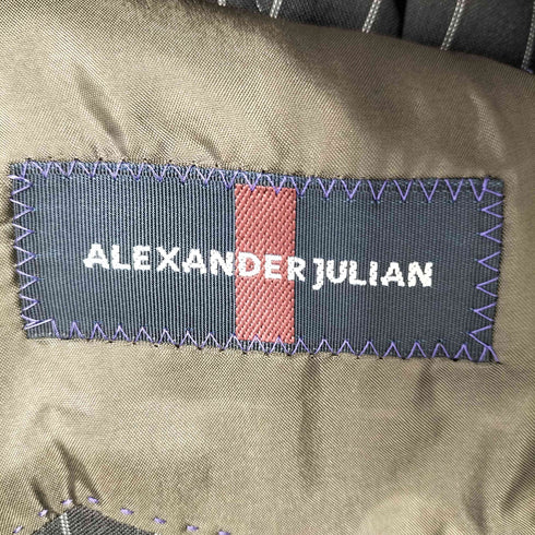アレキサンダージュリアン ALEXANDER JULIAN ストライプ ノッチドラペル 3Bテーラード メンズ A5