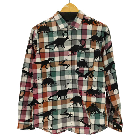 デザインティーシャツストアグラニフ Design Tshirts Store graniph ビューティフルシャドー ダイナソー チェック シャツ メンズ JPN:S