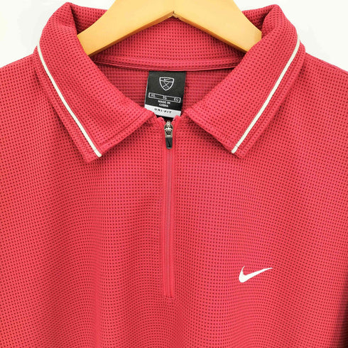 ナイキゴルフ NIKE GOLF DRI-FIT スウッシュ刺繍 メッシュ ハーフジップ ポロシャツ メンズ import:XL