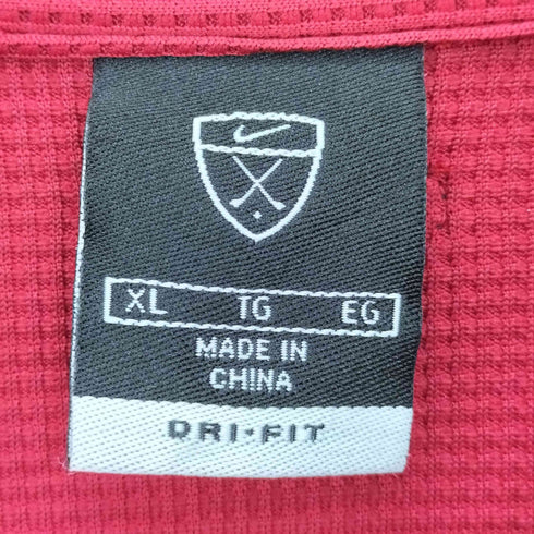 ナイキゴルフ NIKE GOLF DRI-FIT スウッシュ刺繍 メッシュ ハーフジップ ポロシャツ メンズ import:XL