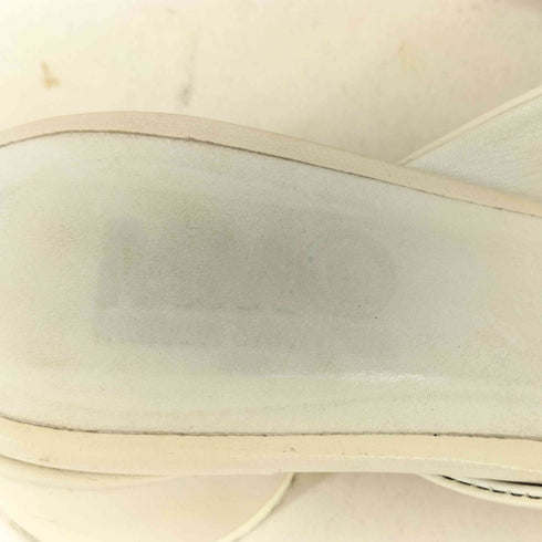 エムエムシックスメゾンマルジェラ MM6 Maison Margiela ホワイトレザーミュール レディース 37 1/2