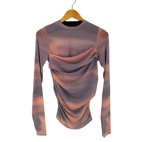 ANOGH GRADATION PATTERN SHEER TOPS レディース FREE