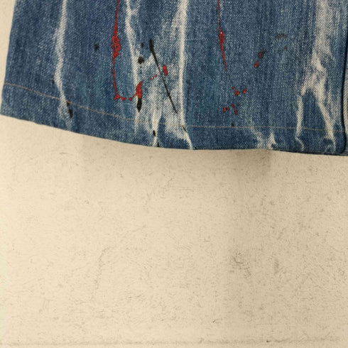 ROOT THREE STYLE ペンキデザインセミフレアデニムパンツ Y2K メンズ L