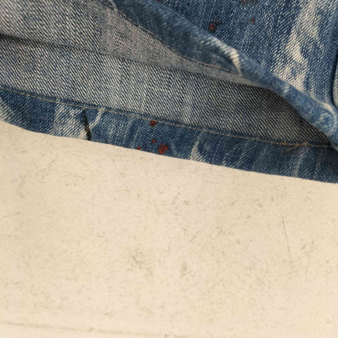 ROOT THREE STYLE ペンキデザインセミフレアデニムパンツ Y2K メンズ L