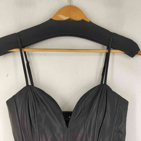 ザラ ZARA フェイクレザー キャミワンピース レディース import:XS