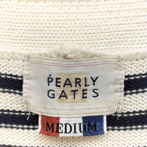 パーリーゲイツ PEARLY GATES ロゴデザイン ボーダーニットベスト メンズ import:M