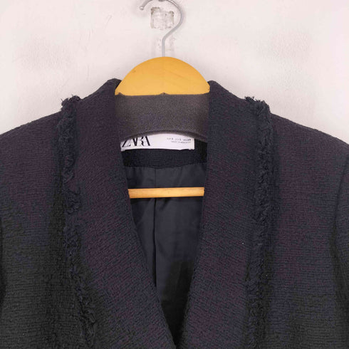 ザラ ZARA ビジューボタン ツイード ダブルテーラードジャケット レディース import:S