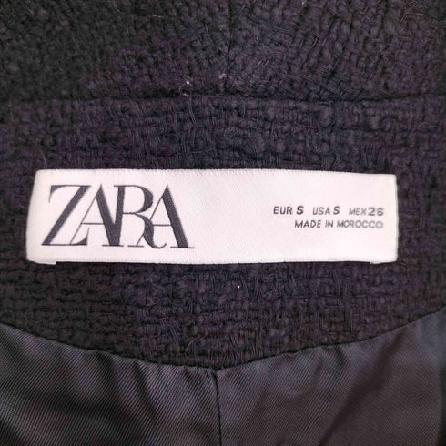 ザラ ZARA ビジューボタン ツイード ダブルテーラードジャケット レディース import:S